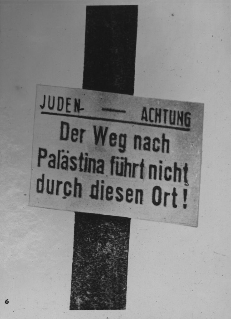 Anti-Semitic sign written in German. 